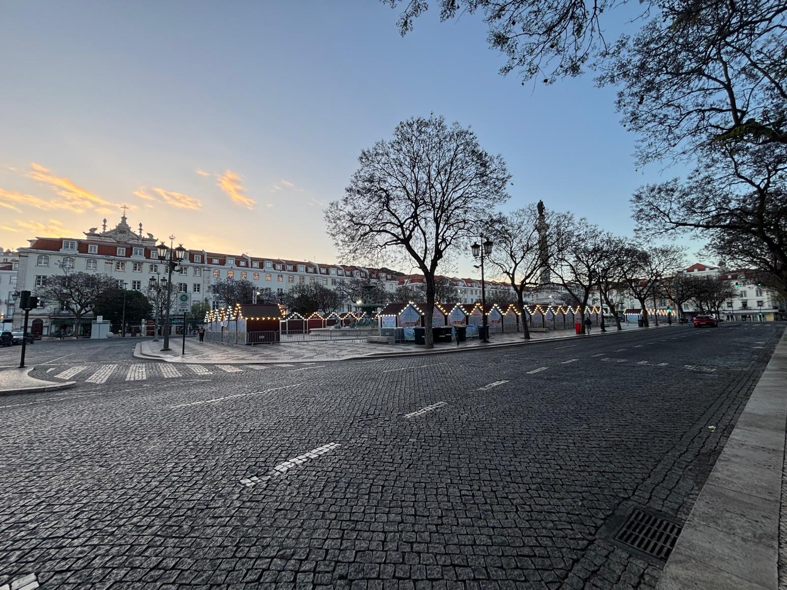 Morning run along the Lisbon waterfront at sunrise
